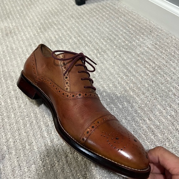 Johnston & Murphy Conard Cap Toe Brogue Oxfords Tan Size 9.5 D - Picture 5 of 9